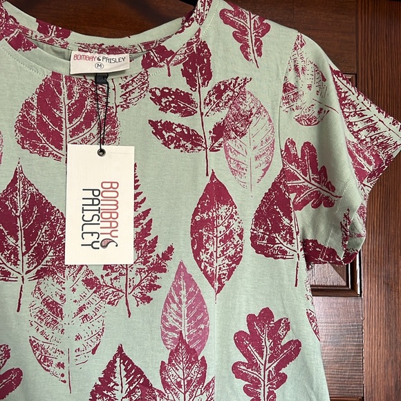 BOMBAY PAISLEY NWT Mint Leaf Crop Top SIZE M - Picture 4 of 7